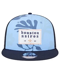 New Era Men's Navy Houston Astros Bikini Bottom Trucker 9FIFTY Snapback Hat