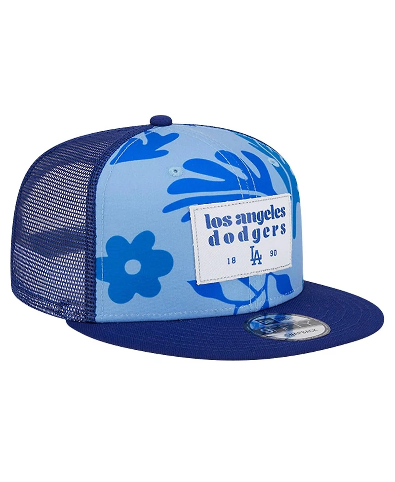 New Era Men's Royal Los Angeles Dodgers Bikini Bottom Trucker 9FIFTY Snapback Hat
