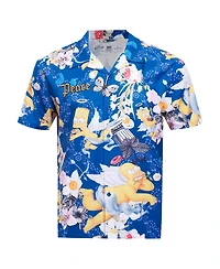 Freeze Max Men's Navy The Simpsons Peace Angels Button-Up Shirt