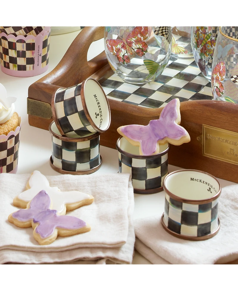 Mackenzie-Childs Courtly Check Napkin Rings, Set of 4