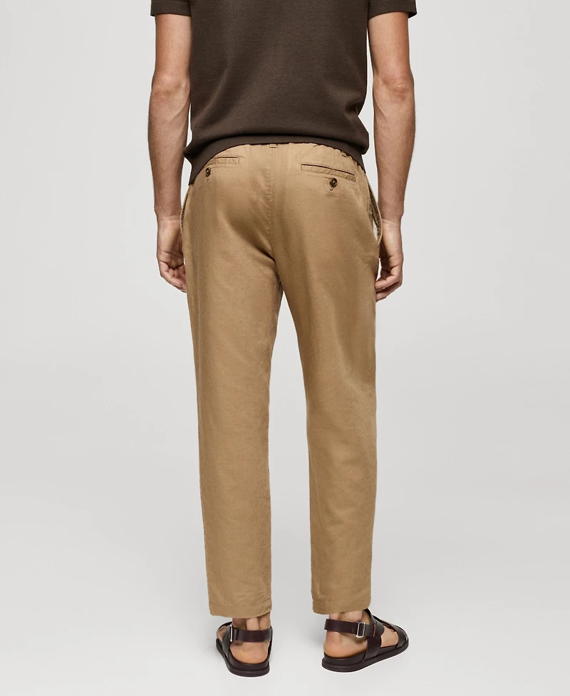 Mango Men's Slim-Fit Drawstring Detail Pants