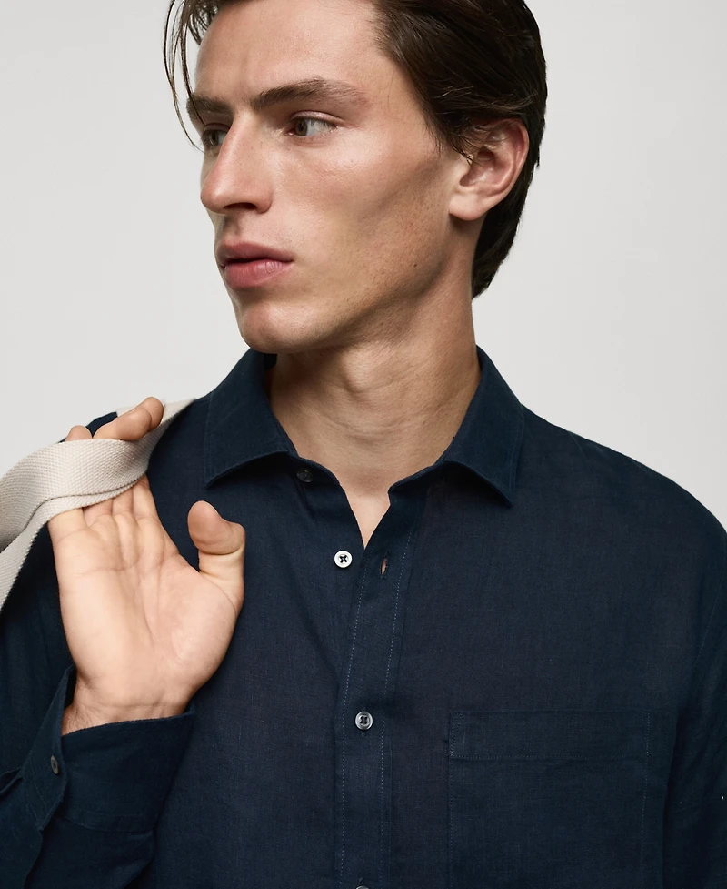 Mango Men's Slim-Fit Linen Shirt