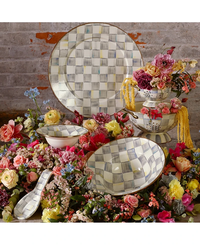Mackenzie-Childs Sterling Check Large Colander