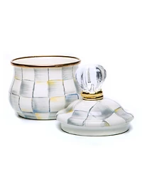 Mackenzie-Childs Sterling Check Lidded Sugar Bowl