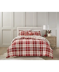 Charter Club Crimson Plaid Flannel Duvet Cover, King, Exclusively at Macy's