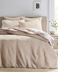 Last Act! Oake Concentric Square Matelasse 3-Pc. Duvet Cover Set, King, Exclusively at Macy's