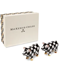 Mackenzie-Childs Courtly Check Pig Salt & Pepper Set