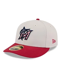 New Era Men's Red Miami Marlins 2024 Fourth of July Low Profile 59FIFTY Fitted Hat