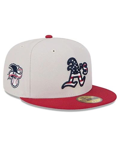 New Era Men's Red Oakland Athletics 2024 Fourth of July 59FIFTY Fitted Hat