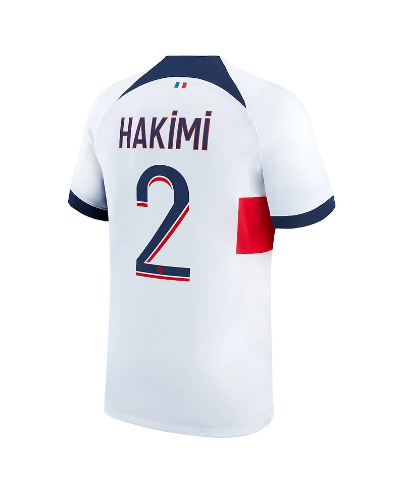 Nike Men's Achraf Hakimi White Paris Saint-Germain 2023/24 Away Stadium Replica Player Jersey