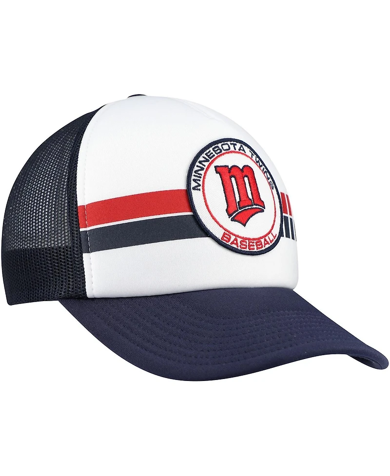 '47 Brand Men's White/Navy Minnesota Twins Cooperstown Collection Pack Express Trucker Adjustable Hat