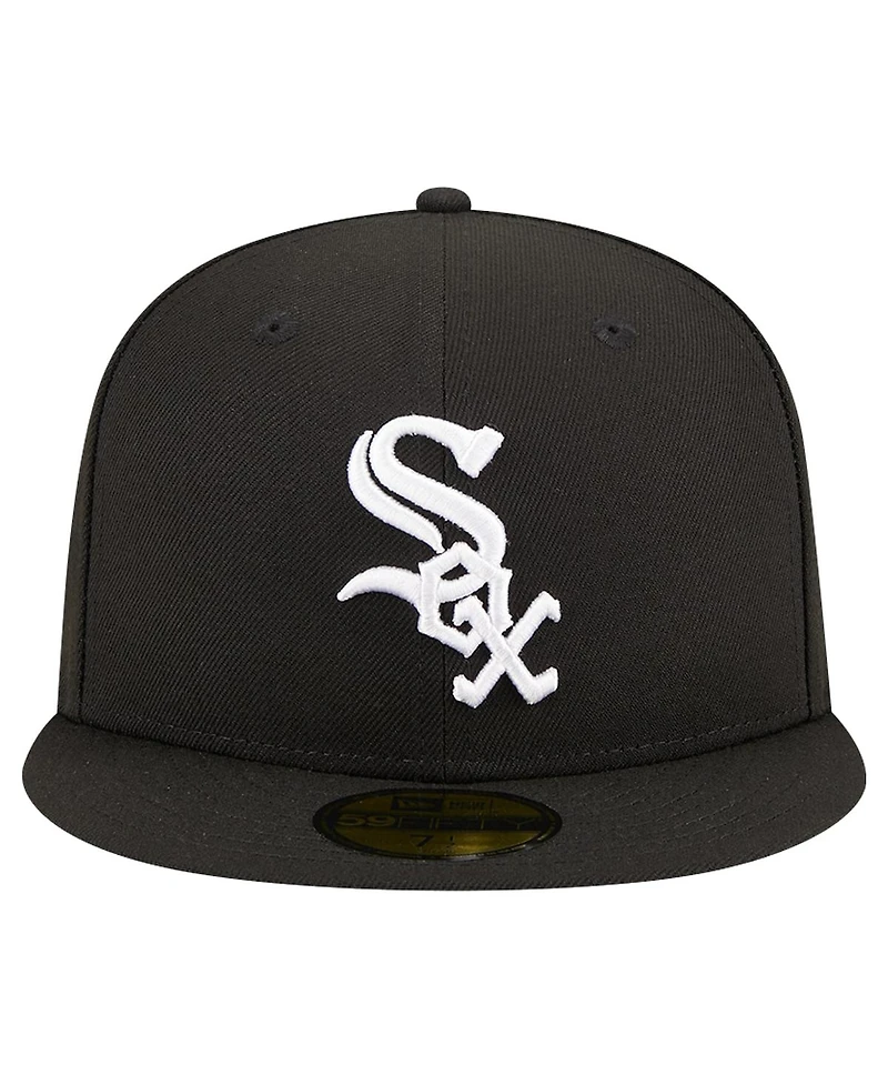 New Era Men's Black Chicago White Sox Logo 59FIFTY Fitted Hat
