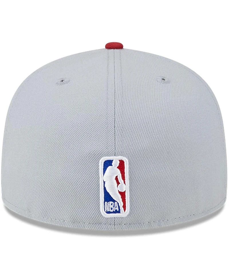 New Era Men's Gray/Red Miami Heat Tip-Off Two-Tone 59FIFTY Fitted Hat