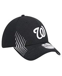 New Era Men's Black Washington Nationals Active Dash Mark 39THIRTY Flex Hat