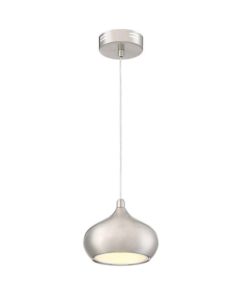 Possini Euro Design Holland Satin Nickel Mini Pendant Light 7 1/2" Wide Modern Led Fixture for Dining Room House Foyer Kitchen Island Entryway Be