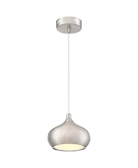 Possini Euro Design Holland Satin Nickel Mini Pendant Light 7 1/2" Wide Modern Led Fixture for Dining Room House Foyer Kitchen Island Entryway Be