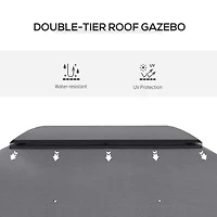 Spacious Outdoor Gazebo with Mesh Netting for Group Activities and Protection