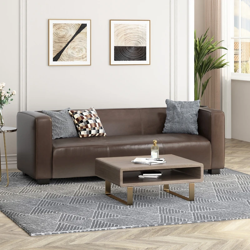 Streamdale Contemporary Upholstered Tuxedo Sofa with Birch Wood Legs