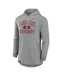 Nike Men's Heather Gray Florida State Seminoles Blitz Hoodie Long Sleeve T-Shirt