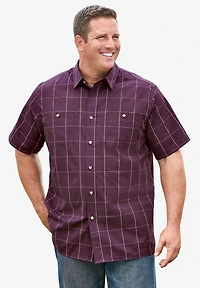KingSize Big & Tall Check Short-Sleeve Sport Shirt