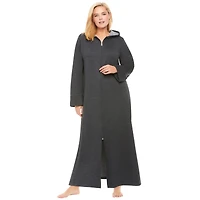Dreams & Co. Plus Long Hooded Fleece Sweatshirt Robe