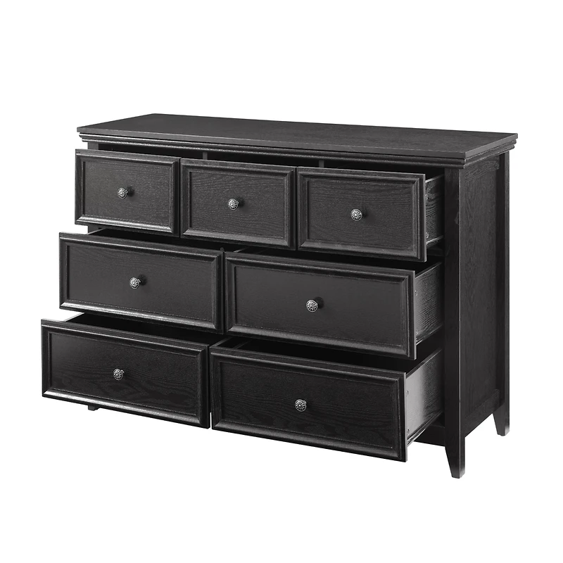 Scratch-Resistant, Easy-Slide 7-Drawer Dresser with Metal Handles