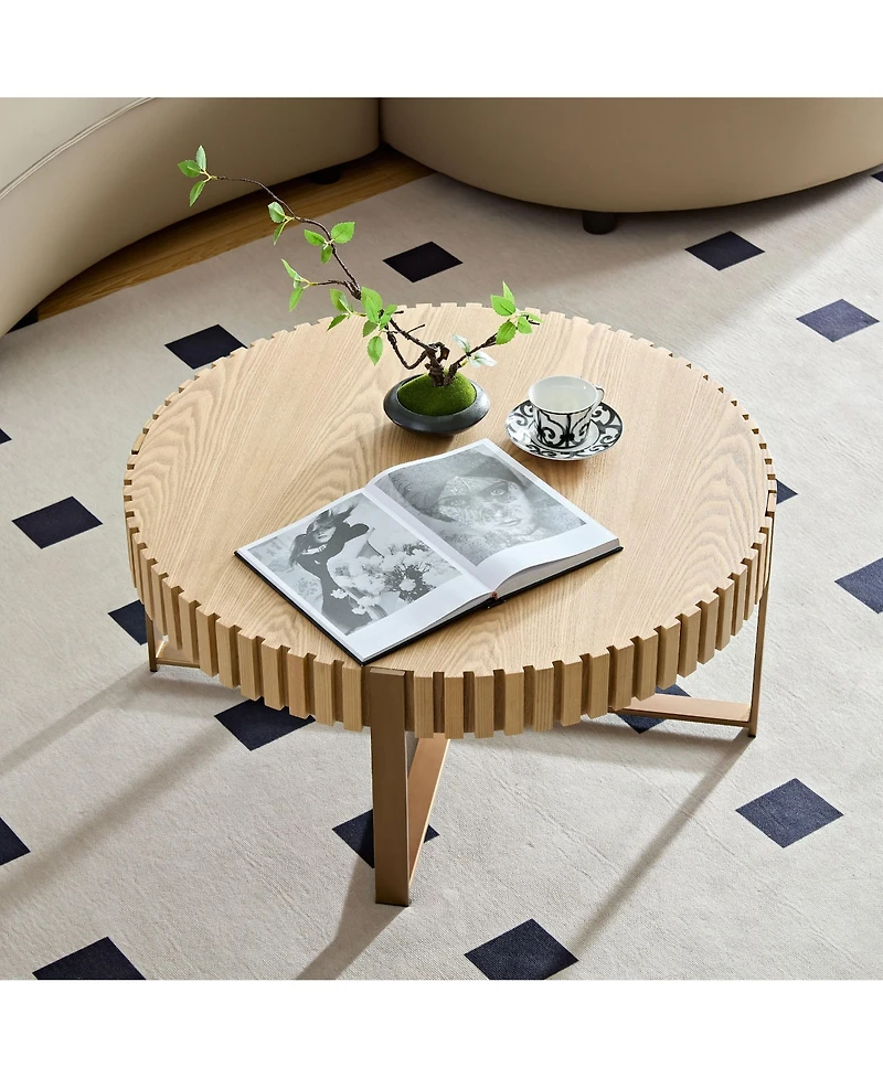 Streamdale Furniture Modern 31.5" Coffee Table with Stainless Steel Base