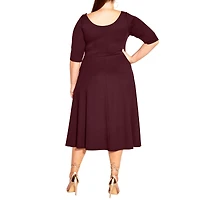 City Chic Plus Cute Girl Elbow Sleeve Dress