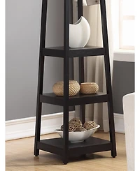 Streamdale Coat Rack w/ 3-Tier Storage Shelves in Black Finish