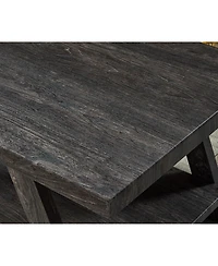 Streamdale Replicated Wood Shelf Coffee Table in Charcoal Finish
