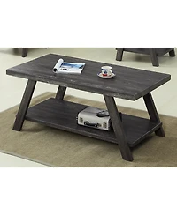 Streamdale Replicated Wood Shelf Coffee Table in Charcoal Finish