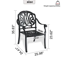 Streamdale Premium Black Aluminum Armchair with Cozy Cushions