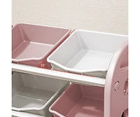 Streamdale 6-Bin Kids Toy Storage Organizer with Hdpe Shelf and Bins for Playroom
