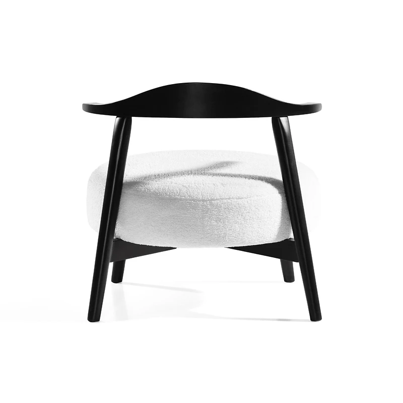 Simplie Fun Comfy Fabric and Birch Wood Accent Chair with Foam Cushion