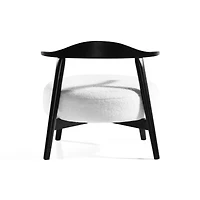 Simplie Fun Comfy Fabric and Birch Wood Accent Chair with Foam Cushion