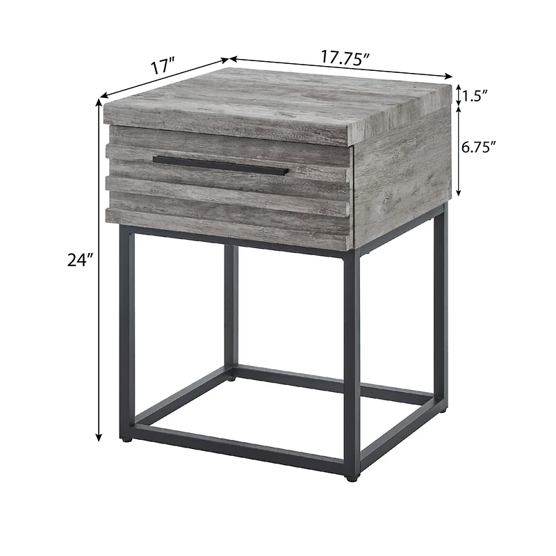 Streamdale Furniture Celestial Contemporary Storage End table, Gray