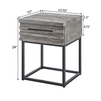 Streamdale Furniture Celestial Contemporary Storage End table, Gray