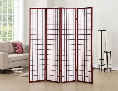 Streamdale 4 Panel Oriental Shoji Screen / Room Divider, Cherry