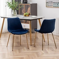 Simplie Fun Modern Velvet Dining Chair, Set of 2, Blue