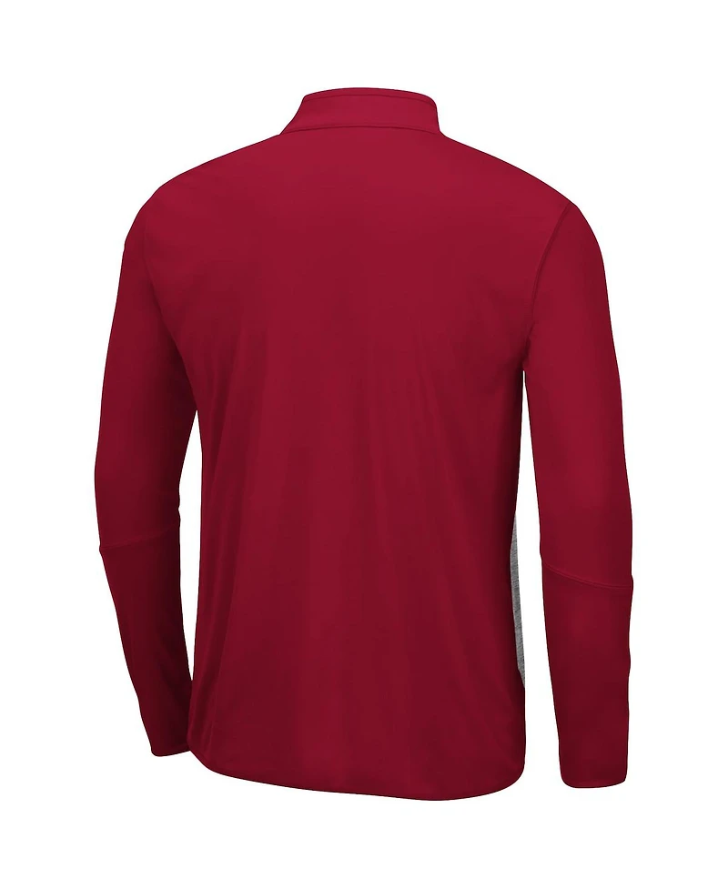 Colosseum Men's Heather Gray/Crimson Oklahoma Sooners Prospect Quarter-Zip Jacket