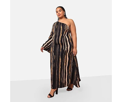 Rebdolls Women's Esperanza Stripe Print Maxi Kaftan Dress