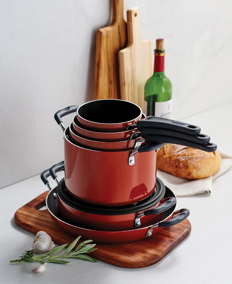 Tramontina Porcelain Enamel Heavy Gauge Aluminum Non Stick 11 Piece Cookware Set