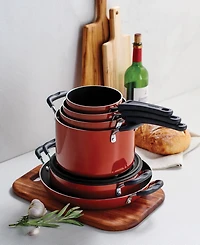 Tramontina Porcelain Enamel Heavy Gauge Aluminum Non Stick 11 Piece Cookware Set