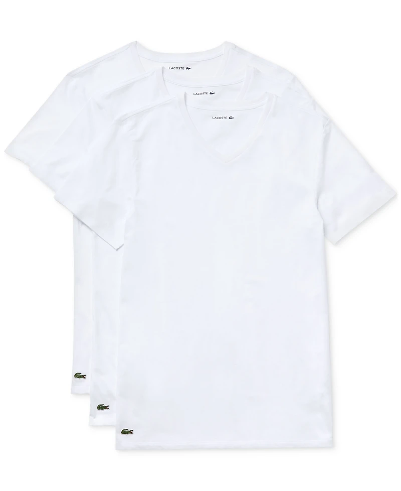 Lacoste Men's 3-Pack Slim-Fit V-Neck Undershirts