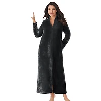 Dreams & Co. Women's Plus Plush Zip-Front Robe