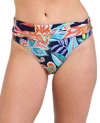 La Blanca Women's Tropidelic Paisley Shirred-Waist Bikini Bottoms