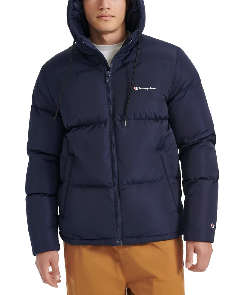 Champion Men's Quilted Full-Zip Hooded Puffer Jacket