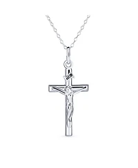 Bling Jewelry Christian Catholic Religious Jesus Inri Crucifix Cross Pendant Necklace Sterling Silver 1.25 Inch