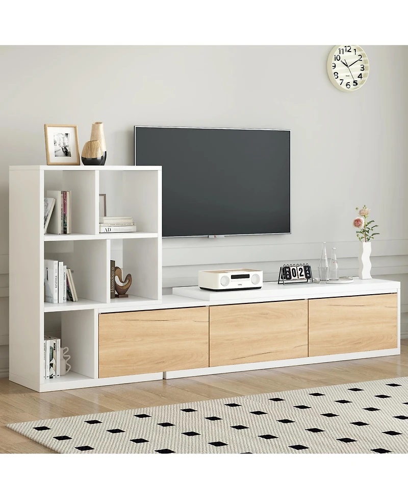 Streamdale Adjustable Tv Stand Extends to 126" with Expandable Tabletop