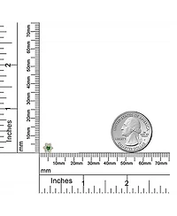 Tiny Green Cz Flower Stud Earrings Cubic Zirconia Simulated Emerald 14K Real Gold Screw back